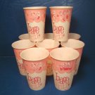 Have Fun pink vintage 10 waxed paper cold drink cups Amusement Design Lily-Tulip 4 ½ inch #1257