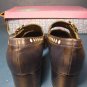 Et Cetera shoes 1960s white polka dots vintage ladies navy blue 6.5 6 &Acirc;&frac12; S low heel buckle