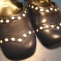 Et Cetera shoes 1960s white polka dots vintage ladies navy blue 6.5 6 &Acirc;&frac12; S low heel buckle