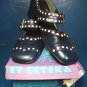 Et Cetera shoes 1960s white polka dots vintage ladies navy blue 6.5 6 &Acirc;&frac12; S low heel buckle