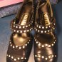 Et Cetera shoes 1960s white polka dots vintage ladies navy blue 6.5 6 &Acirc;&frac12; S low heel buckle