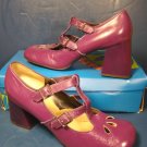 Fanfares purple shoes 1960s vintage 6.5 B 6 ½ B ladies platform heels pumps adjustable straps