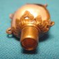 Antique Chatelaine perfume scent bottle mother of pearl shell Victorian ornate brass no stopper