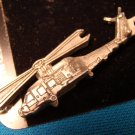 Pewter Helicopter keychain army military aircraft transport Sparta handcrafted aviation key ring