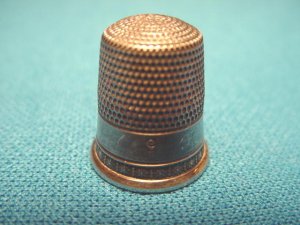 Sterling Silver Thimble star pattern vintage seamstress sewing size number nine 9
