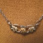 Black Hills Landstroms 10K gold leaves rose necklace pendant sterling silver chain 15.50 inch