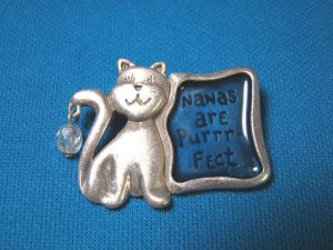 Nanas are purrfect cat brooch pin for Grandma Grandmother by TC fashion jewelry pewter like metal