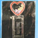 Butterfly heart bookmark red enamel open heart flowers silvertone metal book page clip bookmarker