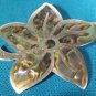 Taxco Mexico sterling silver brooch pin pendant abalone shell inlay flower vintage artist signed