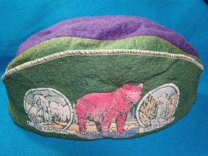 Yellowstone National Park felt hat Old Faithful Great Falls child beanie cap vintage 50s souvenir