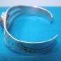 Bracelet sterling silver carved blue lapis bangle cuff signed LE vintage Native American