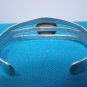 Bracelet sterling silver carved blue lapis bangle cuff signed LE vintage Native American