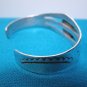 Bracelet sterling silver carved blue lapis bangle cuff signed LE vintage Native American