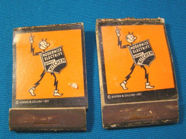 Reddy Kilowatt Matchbook Cover Feature Artwork Lion 2 Match Books Ks 