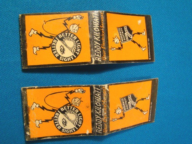 Reddy Kilowatt matchbook cover feature artwork Lion 2 match books Ks ...