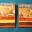 Piper Cub Aircraft 2 airplane matchbook covers light plane flying course Universal Match Co. 1930s