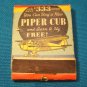 Airplane Piper Cub matchbook cover light aircraft plane match book Federal Match Co. 1930s