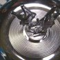 Chrome ashtray two fish pincherette Hamilton pin tray cigarette ash holder vintage 1950s metal dish