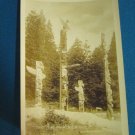 RPPC Totem Poles Stanley Park Vancouver B.C. Canada real photo postcard Gowen Sutton 1930s sepiatone
