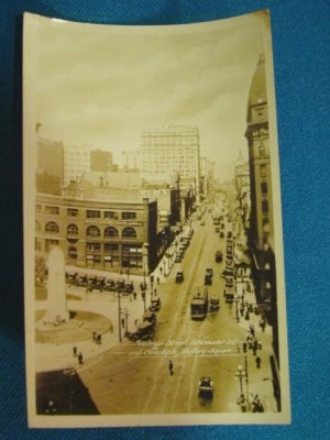 Hastings Street Cenotaph Victory Square Vancouver B.C. Canada RPPC real photo postcard Gowen Sutton