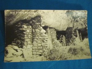 RPPC Cliff Dwellings Walnut Canyon Arizona real photo postcard AZO black white 1930s