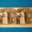 Soldier Victorian lady stereograph stereoview stereoscope card B.W. Kilburn antique 1909 James Davis