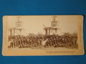 Military army soldiers guns stereograph stereoview stereoscope card Kilburn antique 1909 J.M. Davis