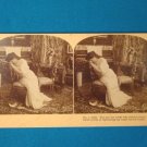 Victorian lady parlor scene stereograph stereoview stereoscope card Kilburn antique 1909 J.M. Davis