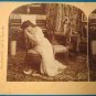 Victorian lady parlor scene stereograph stereoview stereoscope card Kilburn antique 1909 J.M. Davis