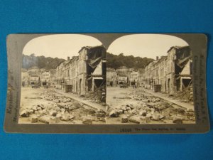 Place Des  Halles St. Mihiel Market Square stereoview stereoscope card Keystone WWI antique 1918