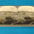 Plymouth Sound Drakes Island Harbor England stereoview stereograph stereoscope card Keystone antique