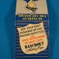 Bancroft Military Caps matchbook cover Navy Zephyr Framingham MA.