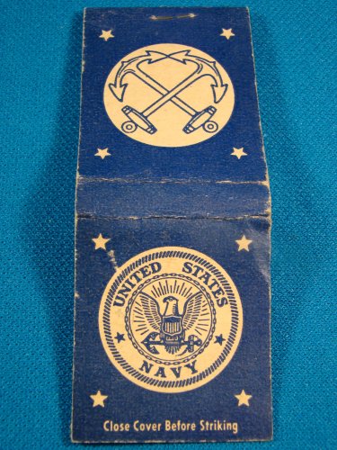 United States Navy matchbook cover eagle, crossed anchors vintage empty Universal Match Corp.