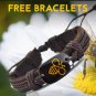 Customized  Bracelet Lovely Bee Leather Bracelet AliExpress Best Selling Ha
