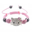 Handmade Cute Children Cat Hello Kitty Bracelet for Kids Girls Boys Shambal