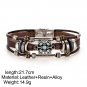 17KM 2 Style Vintage Flower Bracelets & Bangle Boho Multiple Layers Leather