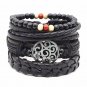 4pcs/set Handmade Fashion Trendy Vintage Female Femme Homme Male Punk Wood