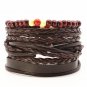 New Punk Vintage Rope Handmade Bead Woven Leather Men Bracelets Women Bangl
