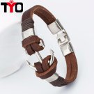 Good price !2017 Fashion Charm Leather Anchor Men's Bracelets Hot  Bangle H