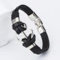 Good price !2017 Fashion Charm Leather Anchor Men's Bracelets Hot Bangle H