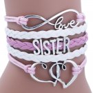 NingXiang 2017 Handmade Antique Silver Infinity Love Mom Grandma Sister Let