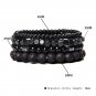 Fashion Natural Stone Beads Men Bracelet Multilayer Black Lava Onyx Be