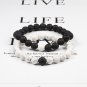 Set Bracelet Couples Distance Black White Natural Lava Stone Tiger Eye