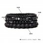 Fashion Natural Stone Beads Men Bracelet Multilayer Black Lava Onyx Be