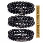 CZ crown Bracelet set Black matte Stone Beads bracciali femme Friends