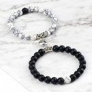 Hot Sale 2pcs/set Beads Bracelet For Lovers Natural Stone Distance Hea