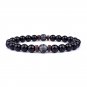 Volcanic Stone Bracelet For Men Lava Wooden 8mm Beads Bracelet Tibetan