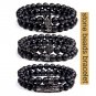 CZ crown Bracelet set Black matte Stone Beads bracciali femme Friends
