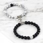 Hot Sale 2pcs/set Beads Bracelet For Lovers Natural Stone Distance Hea