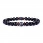 Volcanic Stone Bracelet For Men Lava Wooden 8mm Beads Bracelet Tibetan